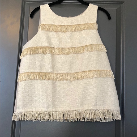 Anthropologie Sunday in Brooklyn Gold top, sz L - Picture 3 of 4